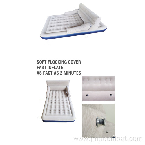 Air bed with removable backrest